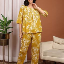 ETC Women Floral Printed Top Pyjamas Night suit-picture-47
