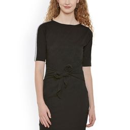 Miss Chase Women Black Solid Sheath Dress-image-93