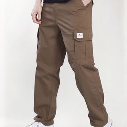 THE BEETEL HOUSE Men Relaxed Straight Leg Easy Wash Cargos Trousers-picture-45