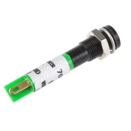 RS PRO Green Panel Mount Indicator 24V DC, Mounting Hole Size 6 mm, Termination Type Solder Tab, IP Rating IP67, Model No 7001634 image 3