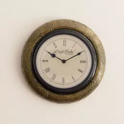 eCraftIndia WOWW533 Embossed Golden Art Antique Wooden Handcrafted Wall Clock-image-79