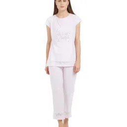 Soie Pink Cotton Printed Pyjama Set-image-17