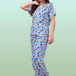 SAKARMAA Women Geometric Printed Night suit-image-40