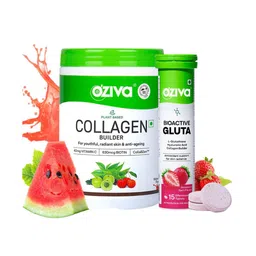 OZiva Set Of 2 Collagen Builder 200 g - Watermelon & Bioactive Gluta Fizzy - 15 N Tablets-3