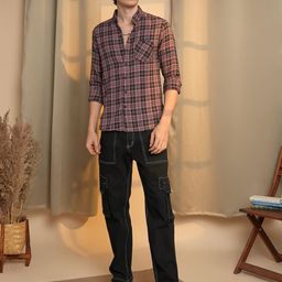 Campus Sutra Men Comfort Button-Down Collar Checked Casual Shirt-image-7
