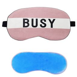 Jenna Busy Pink Printed Sleeping Eye Mask With cooling Gel-image-90