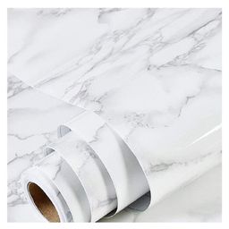 Sanishth Marble Aluminium Foil Kitchen Stickers - White-picture-15