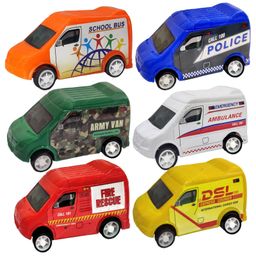 Bunie Pull Back Emergency Vehicle Van Toys for Kids  Pack of 6 Multicolor-25