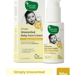 Mother Sparsh Simply Unscented Baby Face Cream with Oatmeal - 50g-image-33