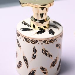Voncasa Ceramic Glossy Off White color Soap Dispenser (500 ml)-image-84
