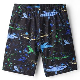 Pine Kids Swimming Trunk With Shark Print - Black-image-65