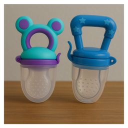 KIDS BASIC Premium Silicone Baby Mickey Nibbler Fruit & Food Feeder - Purple & Blue (Pack of 2)-25
