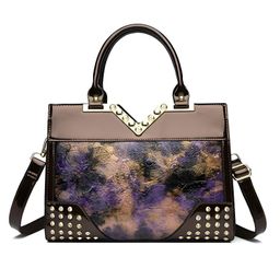 SYGA Women Elegant Embossed Tote Rivet & Diamond Detail Large Capacity Shoulder Messenger Bag for Stylish(Purple)-picture-23