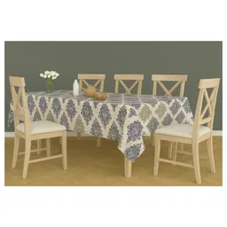 RRC Cotton Table Cover for 6 Seater Dining Table Blue-picture-9