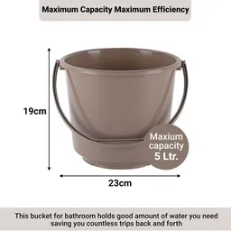 Kuber Industries Brown & Cream-Coloured 4 Pieces Multi Purpose Small Bucket- 5ltr image 3