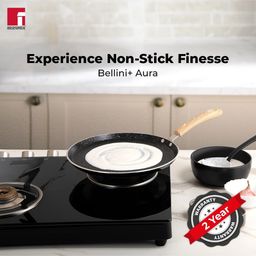 Bergner Bellini Plus Aura 5 Layer Marble Non Stick Dosa Tawa , 28 cm, Induction Base, Soft Touch Handle, Thickness 4mm, 1 Year Warranty Black image 3