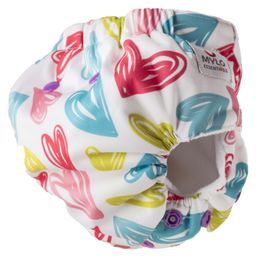 Mylo Baby Freesize Adjustable Cloth Diapers with 3 Free Insert Oeko Tex Certified Pack of 3 - Blue Red Heart Print Multicolour image 4