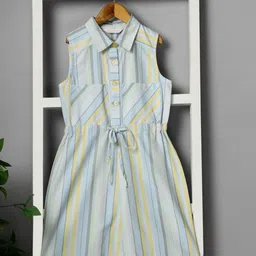 Budding Bees Girls Striped Jumpsuit-image-19
