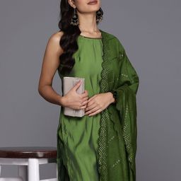 Gerua By Libas Women Solid Regular Kurta with Trousers  With Dupatta-picture-6