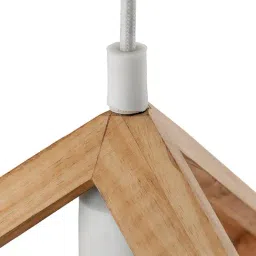 Homesake Beige Hanging Cube Lamp with White Silicone Socket Holder - Set of 1 (Bulb not included) image 4