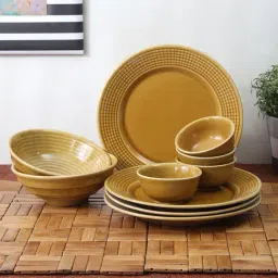 VarEesha Mustard 10 Piece Dinner Set-37