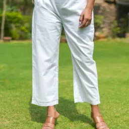 Akiso Blue Hand Block Printed Straight Pants-picture-2