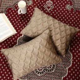 monkdecor Feather Design Mouse Color Rectangle Velvet Cushion Covers Set of 2 image 2