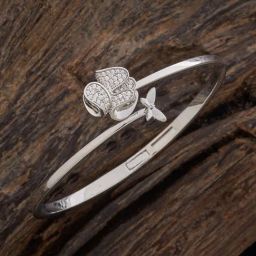 Kushal's Fashion Jewellery Rhodium White Kada for Women-picture-26