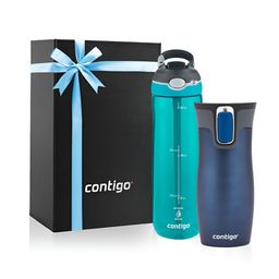 Contigo Blue & Navy Blue Set of 2 Stainless Steel Solid Double Wall Vacuum Water Bottle-picture-26