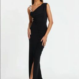 Quiz Black Plain Dress-image-6