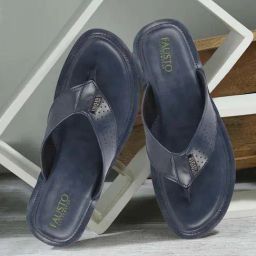 Fausto Men's Navy Thong Sandals-picture-22
