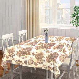 Klotthe Beige & Brown Cotton 300 TC Table Cover - Set of 1-image-106