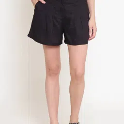 Sera Black Regular Fit Shorts-picture-13