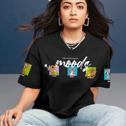 Bewakoof Black Graphic Oversized T-Shirt-9