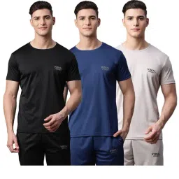 Vimal Jonney Multicolor Round Neck Sports T-Shirt - Pack of 3-image-86