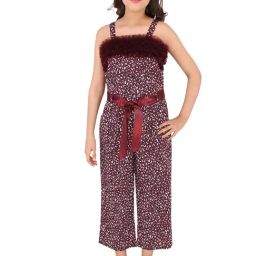 Cutecumber Kids Maroon Printed Jumpsuit-image-60