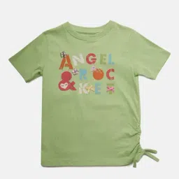 Angel & Rocket Kids Green Flash Cotton Printed Top-image-54