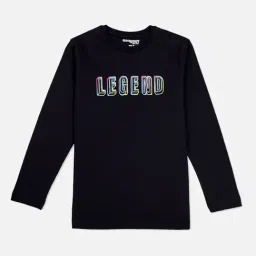 Gini & Jony Kids Black Cotton Printed Full Sleeves T-Shirt-picture-24