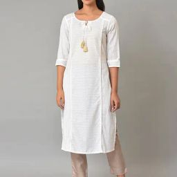 Aurelia White Cotton Straight Kurta-image-62