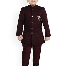 Arshia Fashions Boys Self-Design Indo Sherwani Set-14