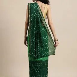 Geroo Jaipur Green Printed Saree With Unstitched Blouse image 2