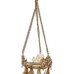 Exotic India Gold Toned Bronze Roof Hanging Peacock Diya-image-34