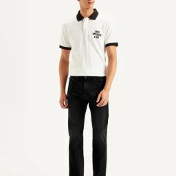 Levi's Black Cotton Slim Fit Solid Jeans-picture-2