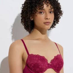 Wunderlove by Westside Maroon Lace-Detailed Underwired Bra-picture-25