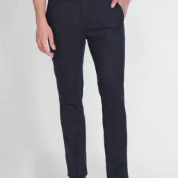 Arrow Blue Regular Fit Texture Trousers-image-49