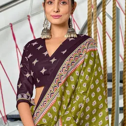 Pandadi Saree Ethnic Motifs Printed Block Print Saree image 4