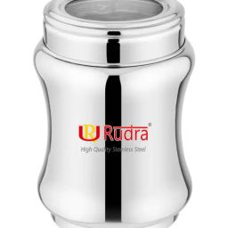 Rudra Silver Stainless Steel Container with See Through Lid-14