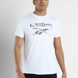 Reebok White Regular Fit Logo Print Sports T-Shirt-image-51