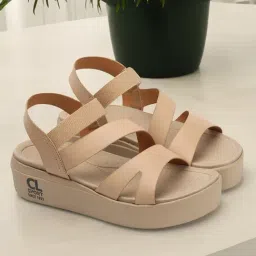 Carlton London Women's Beige Sling Back Sandals-picture-45