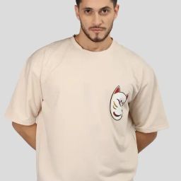 Chkokko Beige Relaxed Fit Printed T-Shirt-image-20